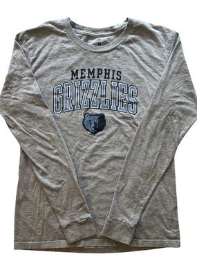 Memphis Grizzlies Youth XL Long Sleeve Sweatshirt Grey Crew‎ Neck Fanatics NBA